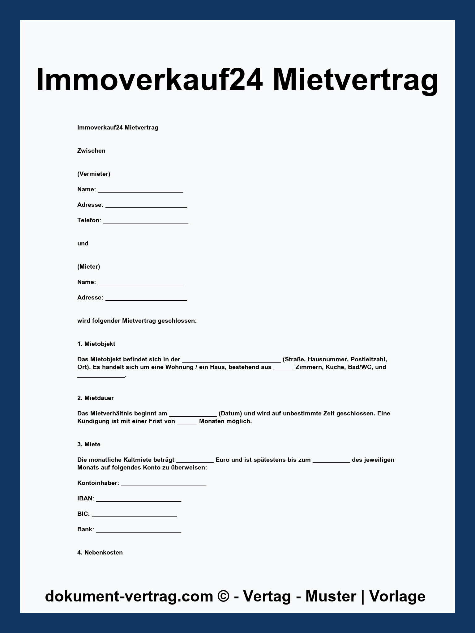Immoverkauf24 Mietvertrag