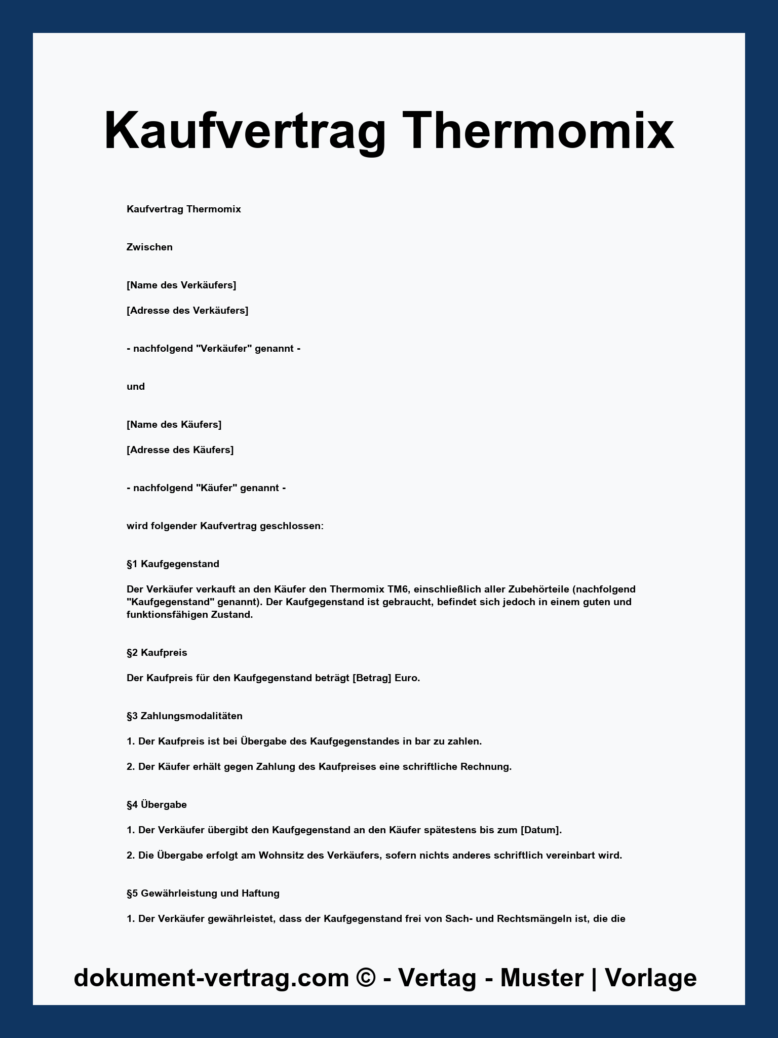 Kaufvertrag Thermomix